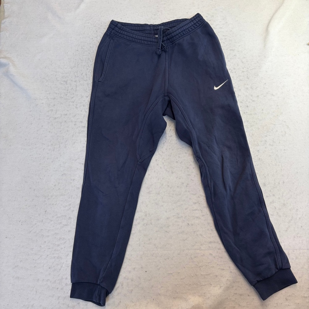 Nike Sweatpants Mens Small Navy Blue Embroidered Logo Joggers